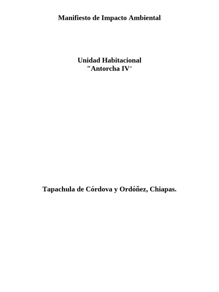 LA ANTORCHA Manifiesto de Impacto Ambiental | PDF | Agua subterránea ...
