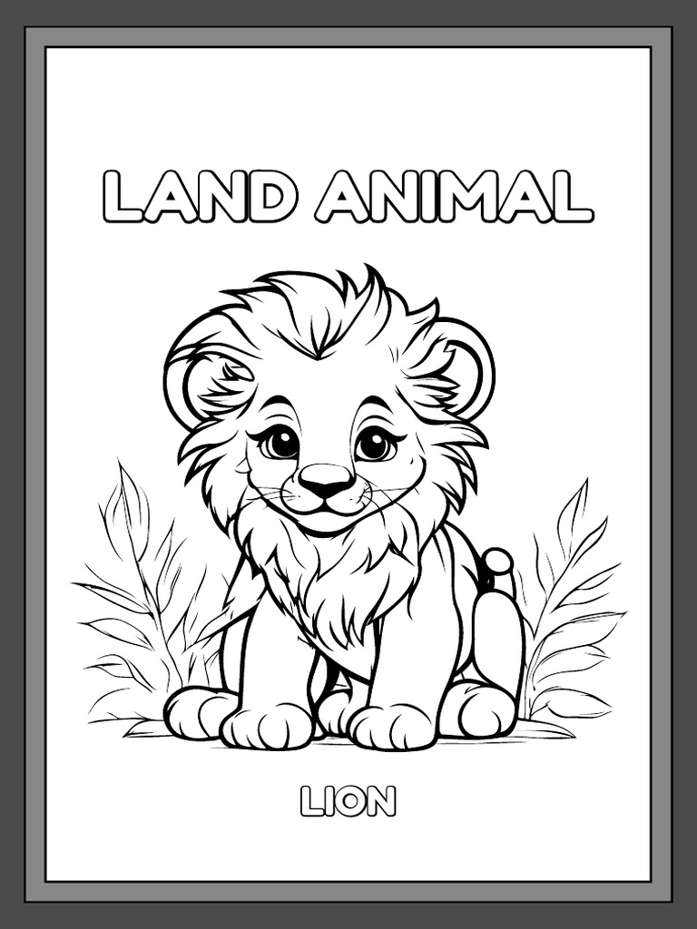 Land Animals Coloring Worksheets For Kindergarten
