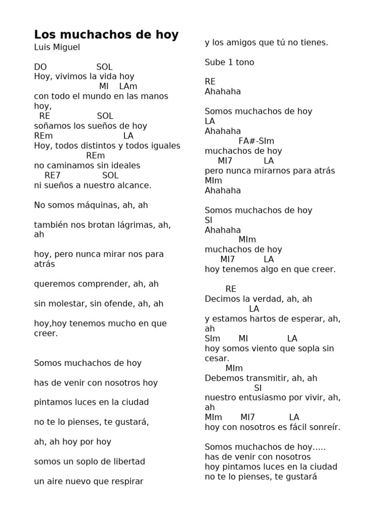 Los Muchachos de Hoy | PDF