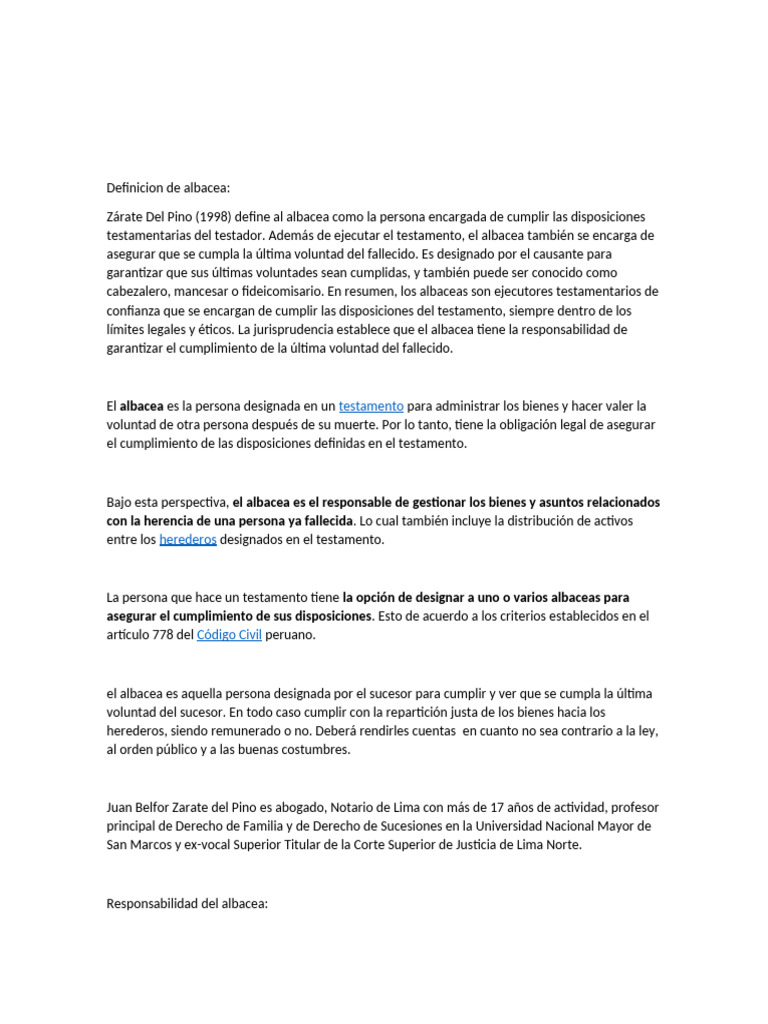 Definicion de albacea pdf