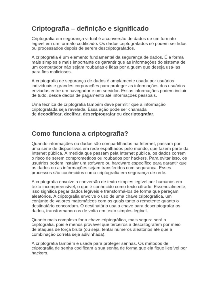 1 - O Que É Criptografia de Dados | PDF | Criptografia | Negócios