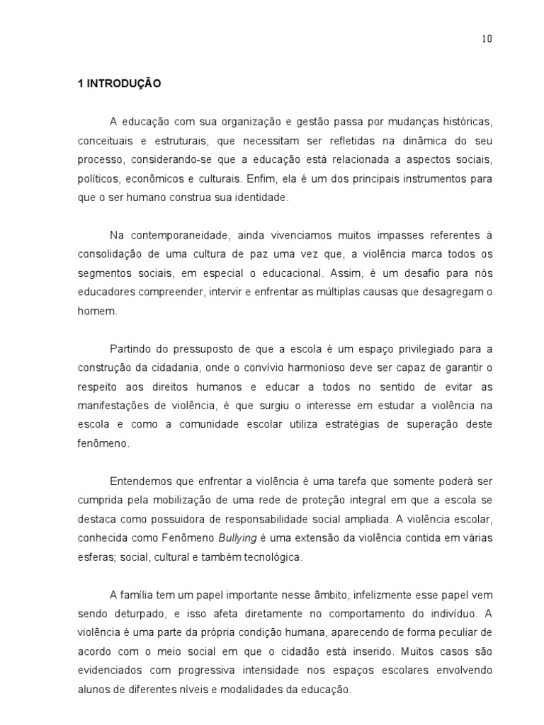 Monografia A violência no âmbito escolar Assédio moral