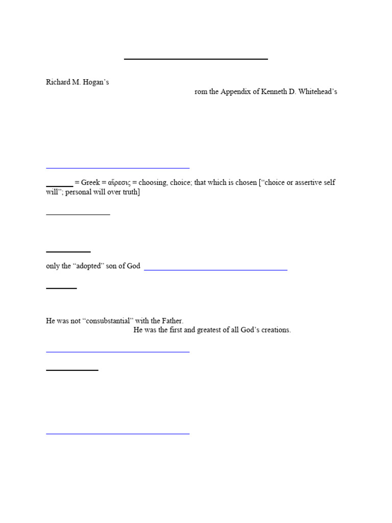 Trinitarian Heresies Cheat Sheet PDF