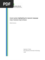 Smart Syntax Highlighting For Dynamic Language Case: Common Lisp in Emacs