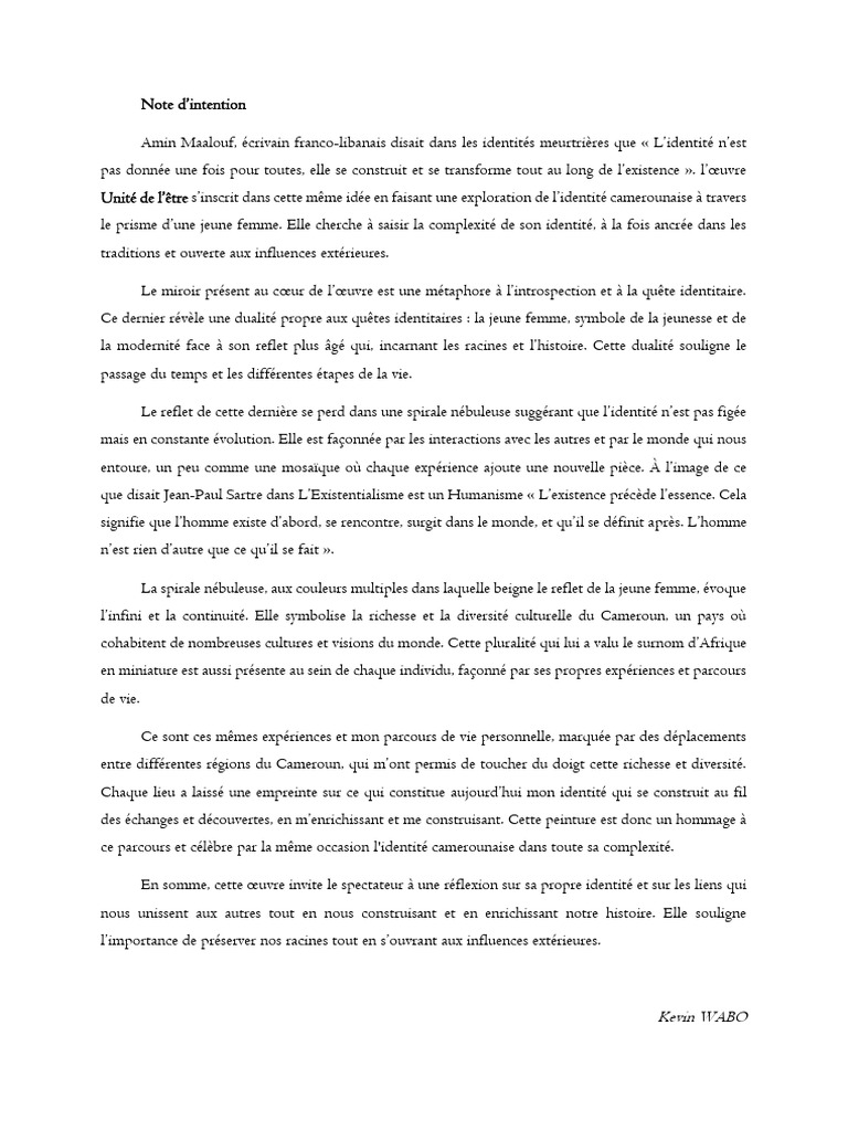 Note D'intention COJES | PDF