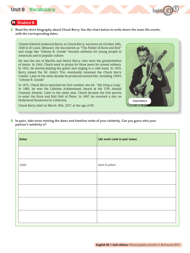 Worksheet - Unit 8 - Vocabulary 8B | PDF