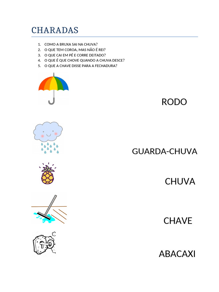 Charadas Com O Fonema Ch Pdf