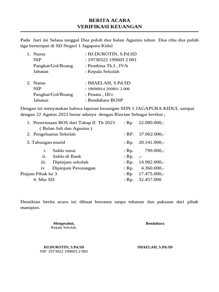 Berita acara verval pdf