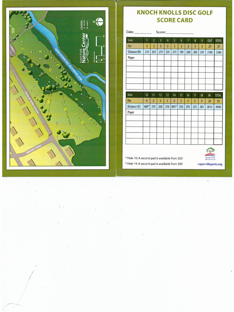 Disc Golf Score Card | PDF