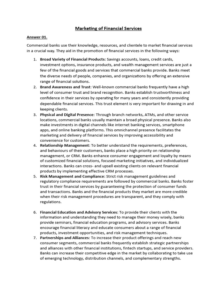 Marketing Of Financial Services Pdf