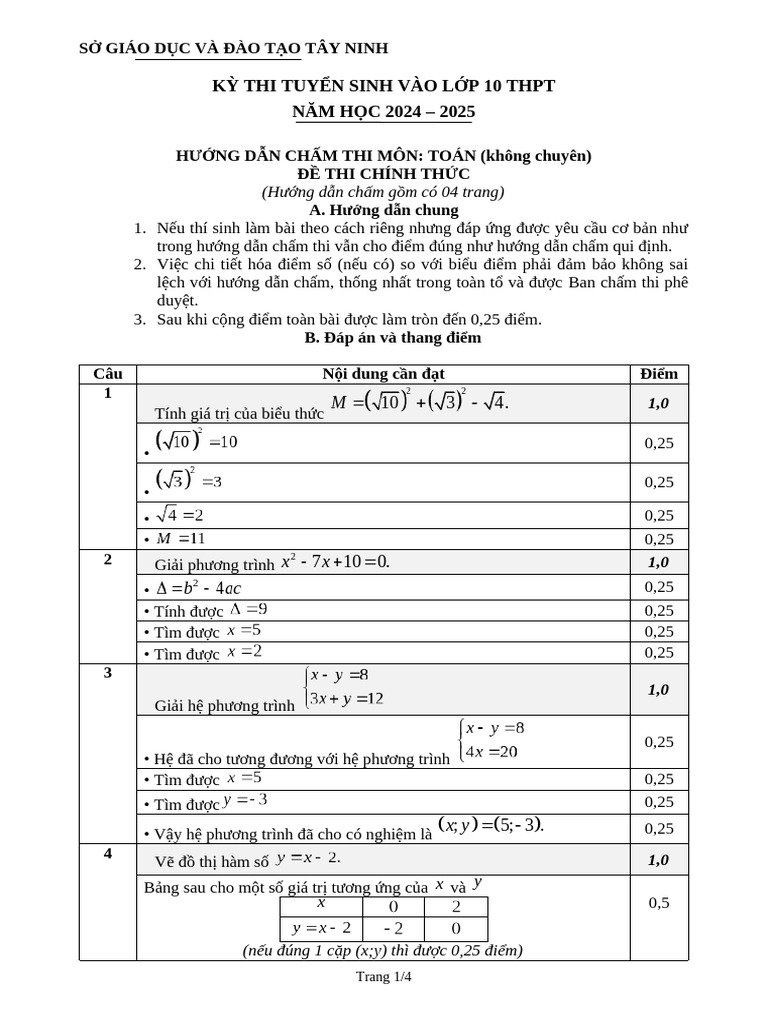 HDC Toan Tuyen 10 - KC - Chinh Thuc | PDF
