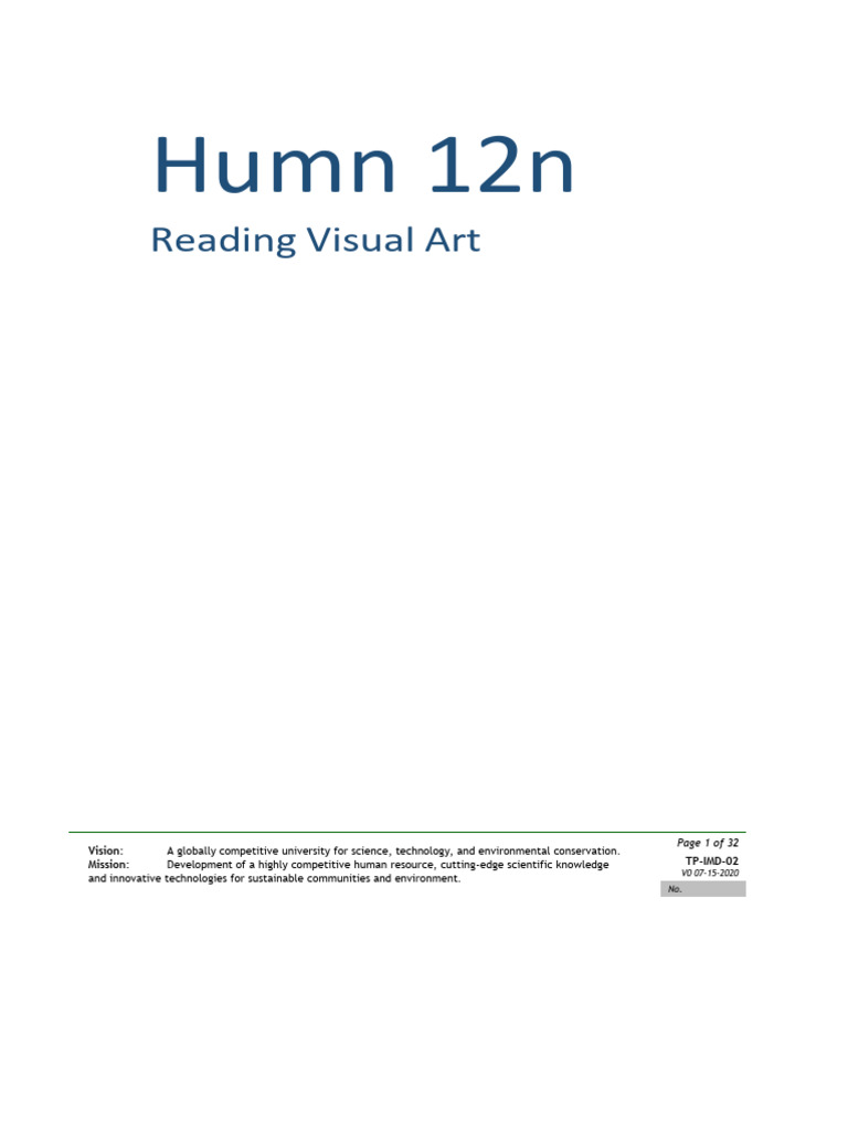 Humn12n Reading Visual Arts (Module 1) STUDENTS | PDF