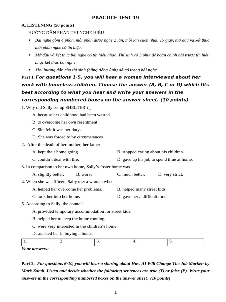 Practice Test 19 | PDF