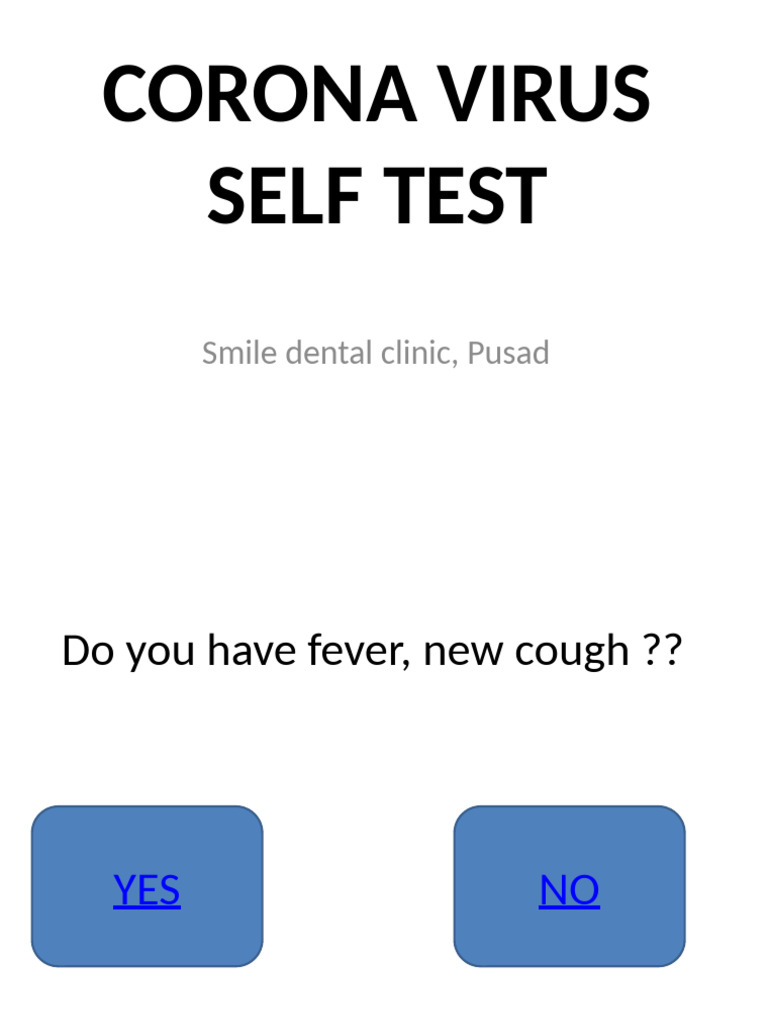 Corona Virus Self Test PDF Corona Virus Self Test PDF