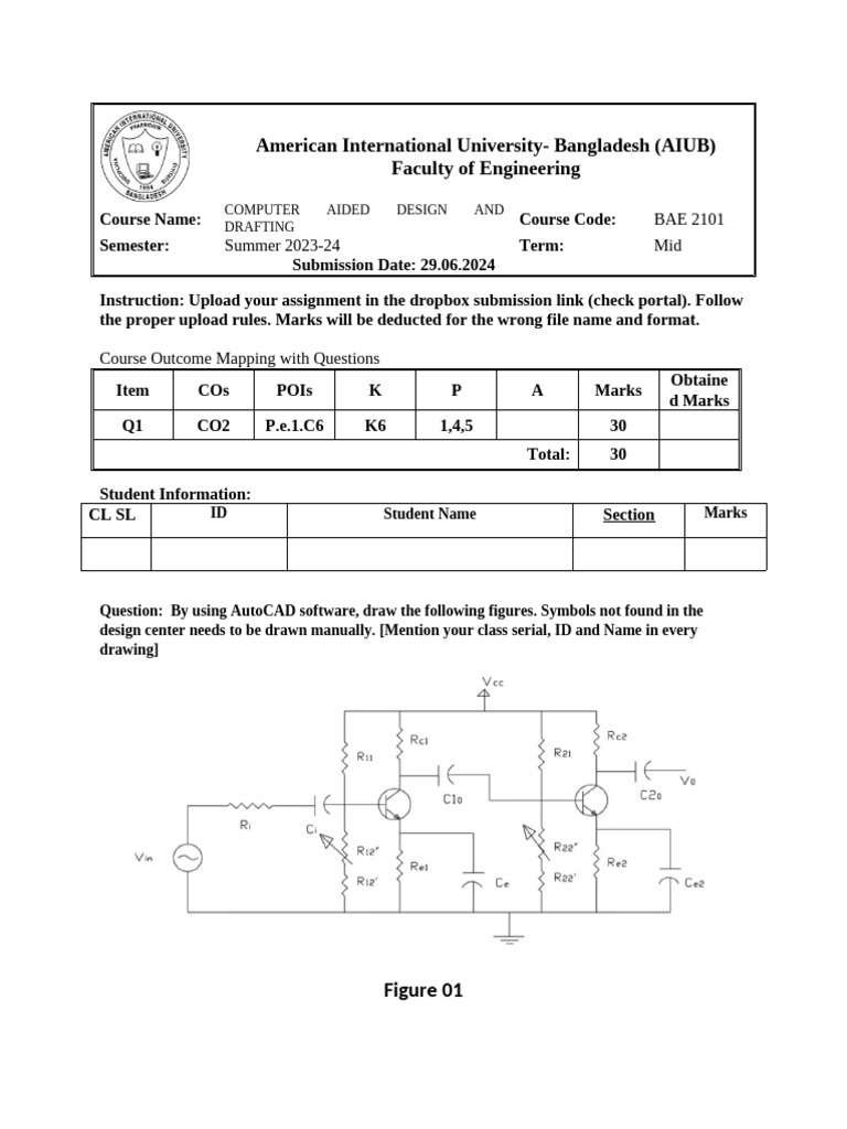 CAD Mid Assignment | PDF