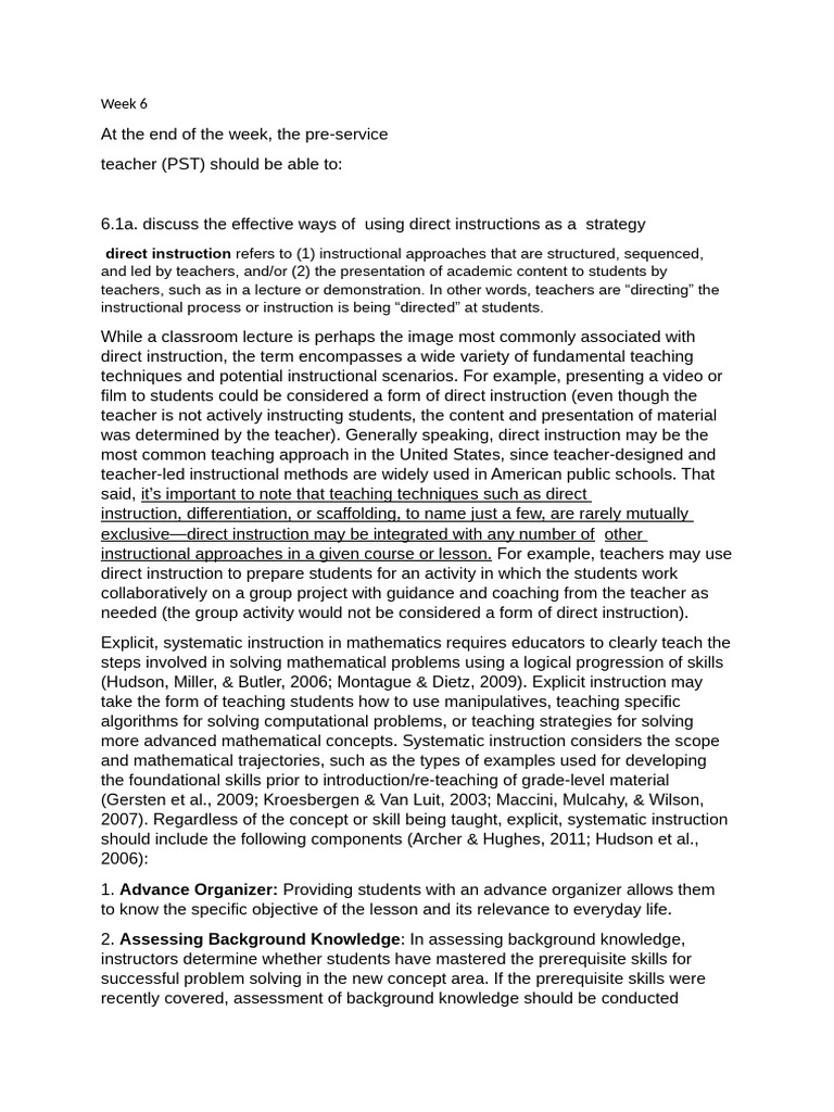 Effective Direct Instruction Strategies | PDF | Educational Technology ...