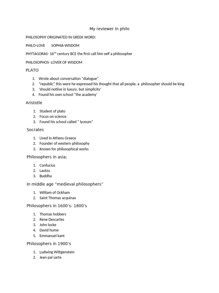 My Reviewer In Philo Pdf