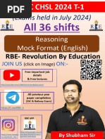 Reasoning English Medium Last Year SSC CHSL 2024 Tier-1
