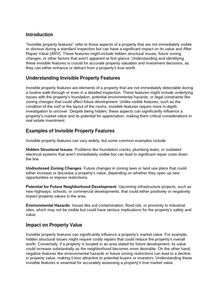 What Are Invisible Property Features | PDF