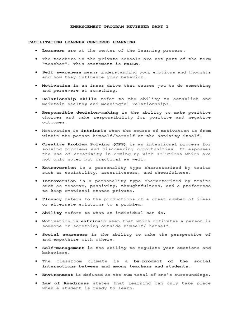 Facilitating Learner Part 1 Pdf