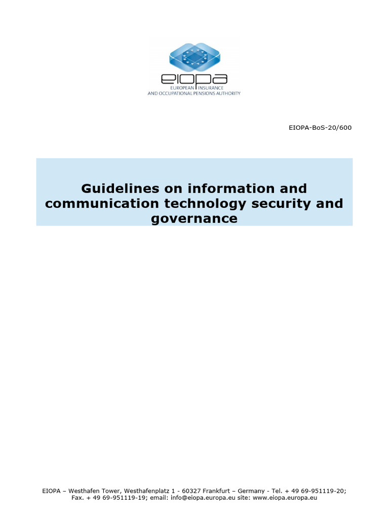 Guidelines On Information Security and Governance | PDF