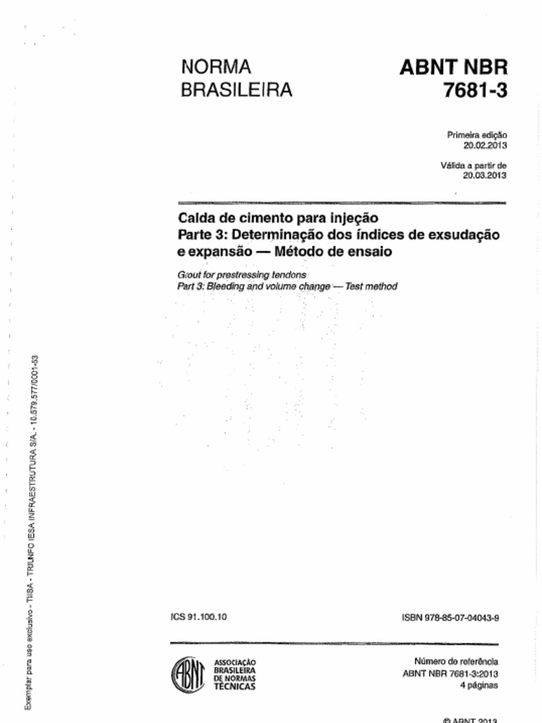 Abnt NBR 7681-3-2013 | PDF