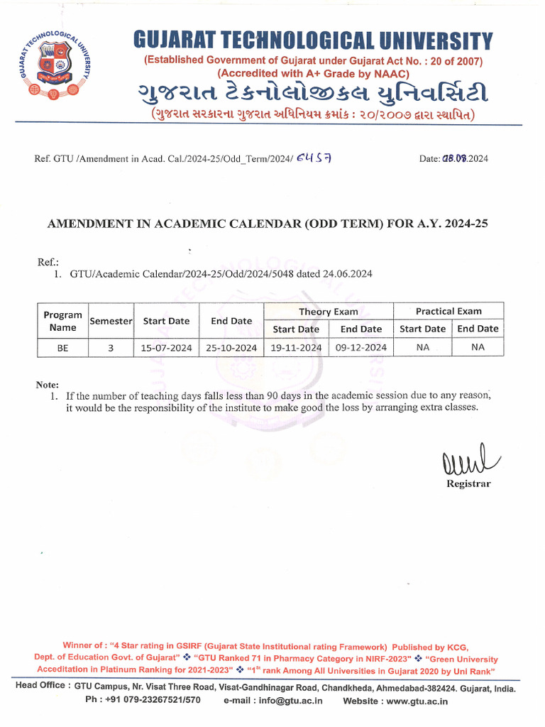 Odd Term Academic Calendar - 24-25 - 3189 | PDF