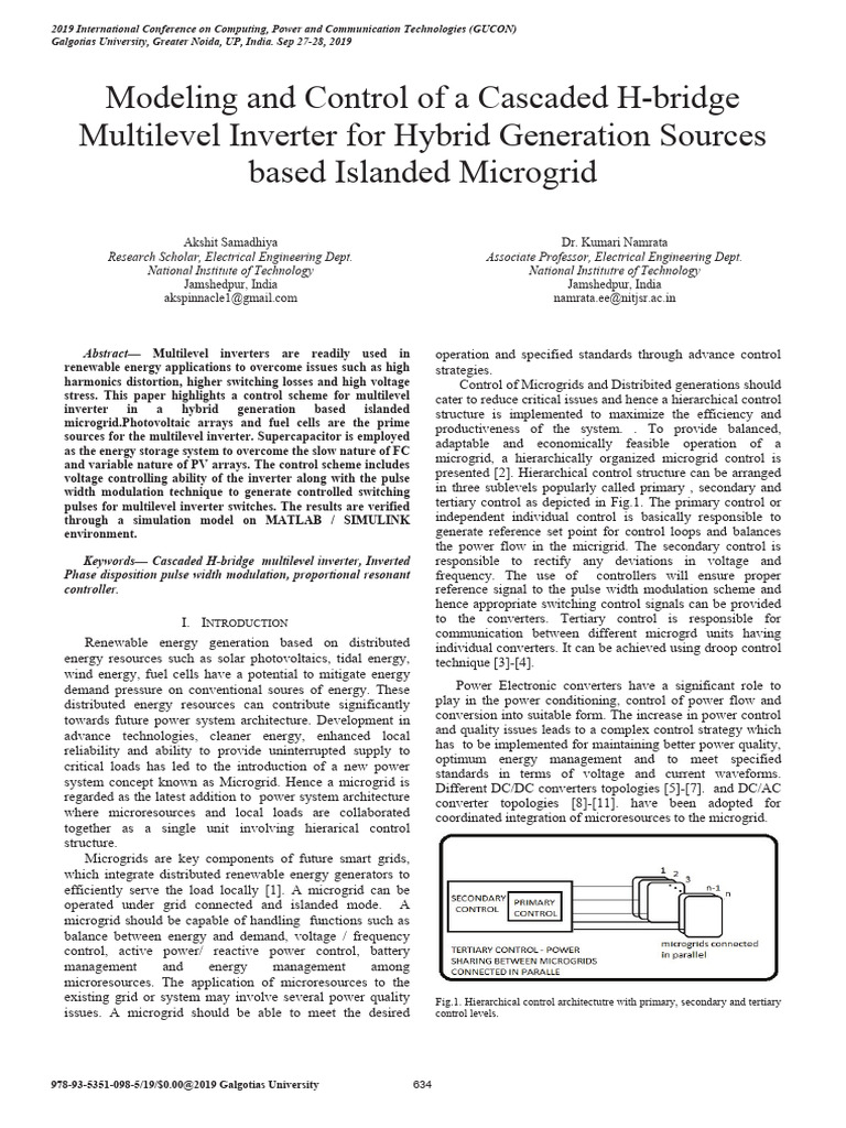 Modeling and Control of A Cascaded H-Bridge Multilevel Inverter For ...