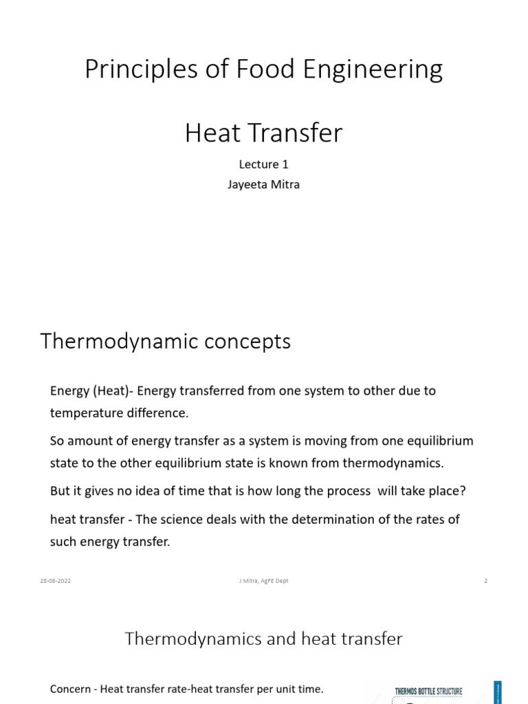 (JM) Heat Transfer Lecture 1 | PDF