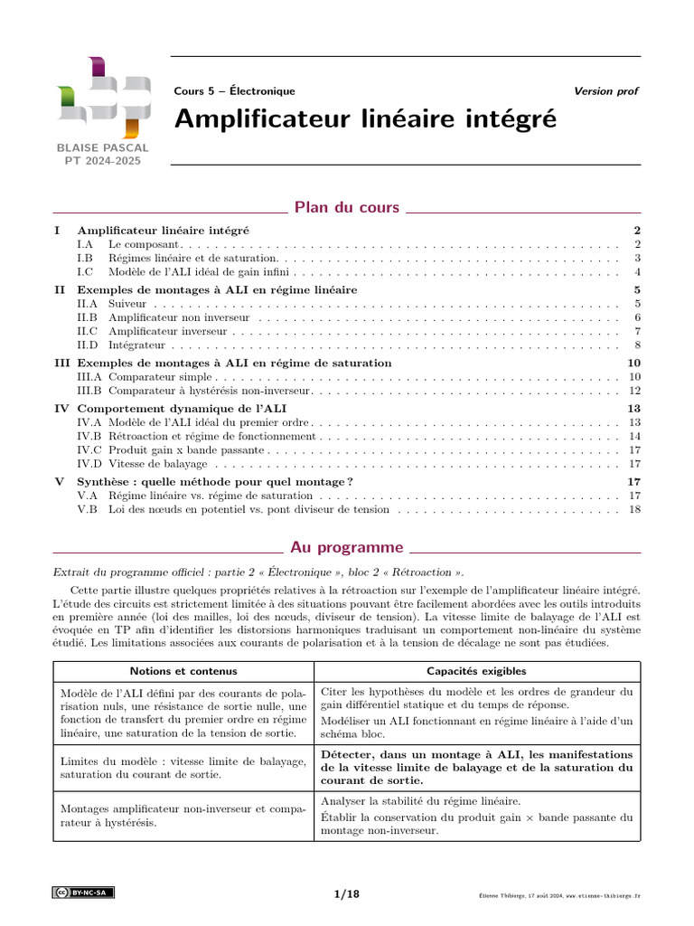 Amplificateur Non Inverseur en ALI | PDF | Technology & Engineering