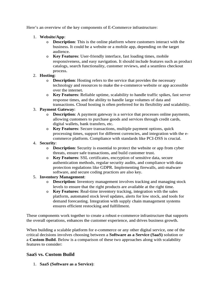 E-Commerce Key Components | PDF
