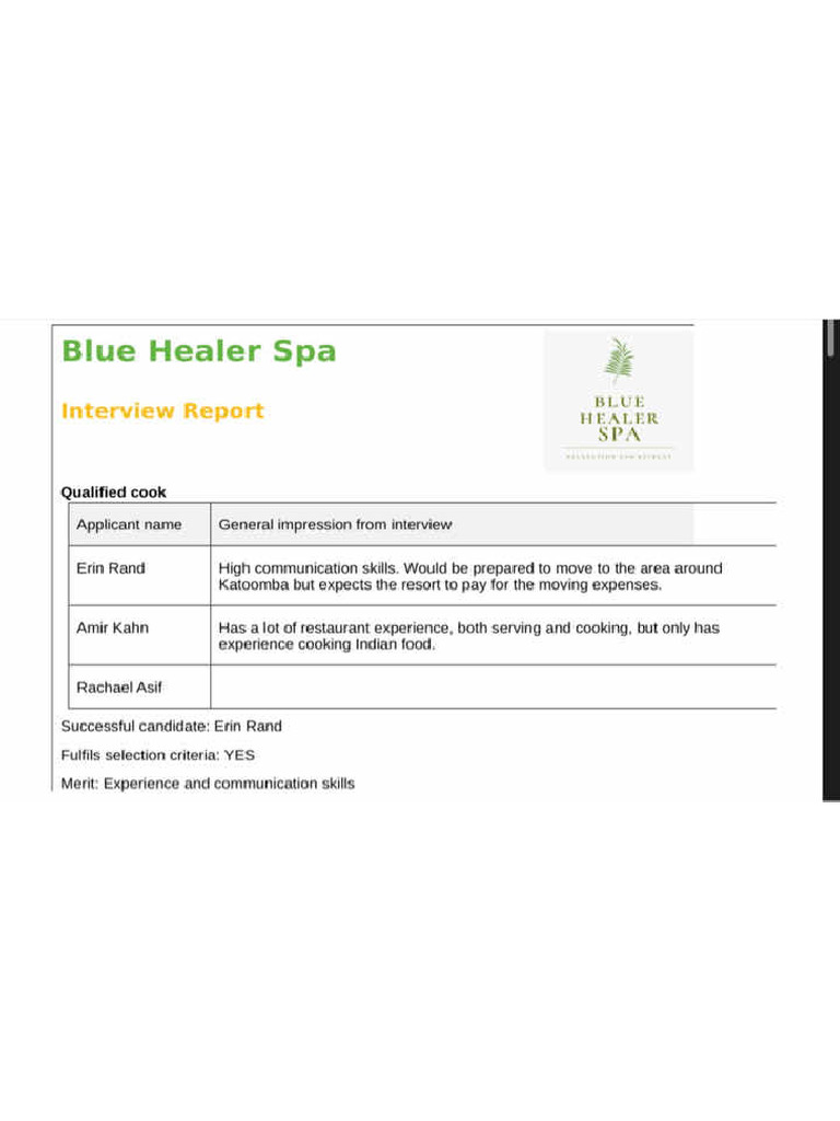 Interview Report | PDF