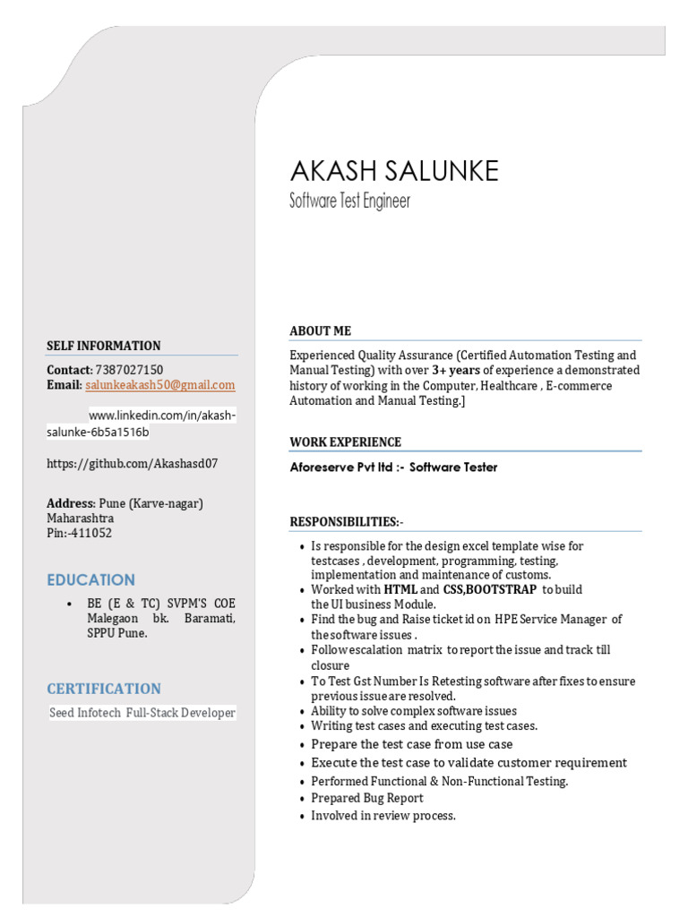 QA AkashSalunke | PDF | Software Testing | Software Development Process