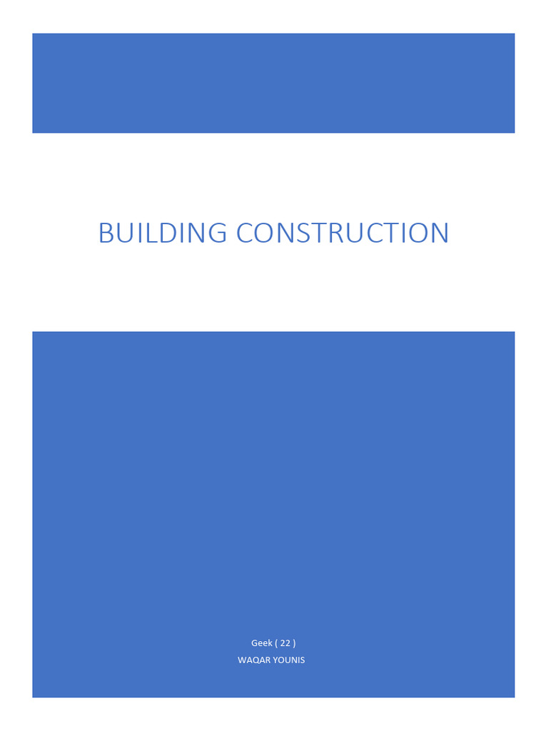 Building Construction-1 | PDF | Deep Foundation | Teaching Methods ...
