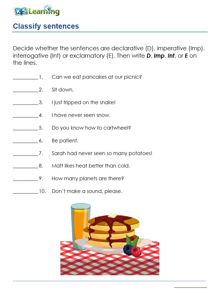 Grade 3 classify sentences egn 2 pdf