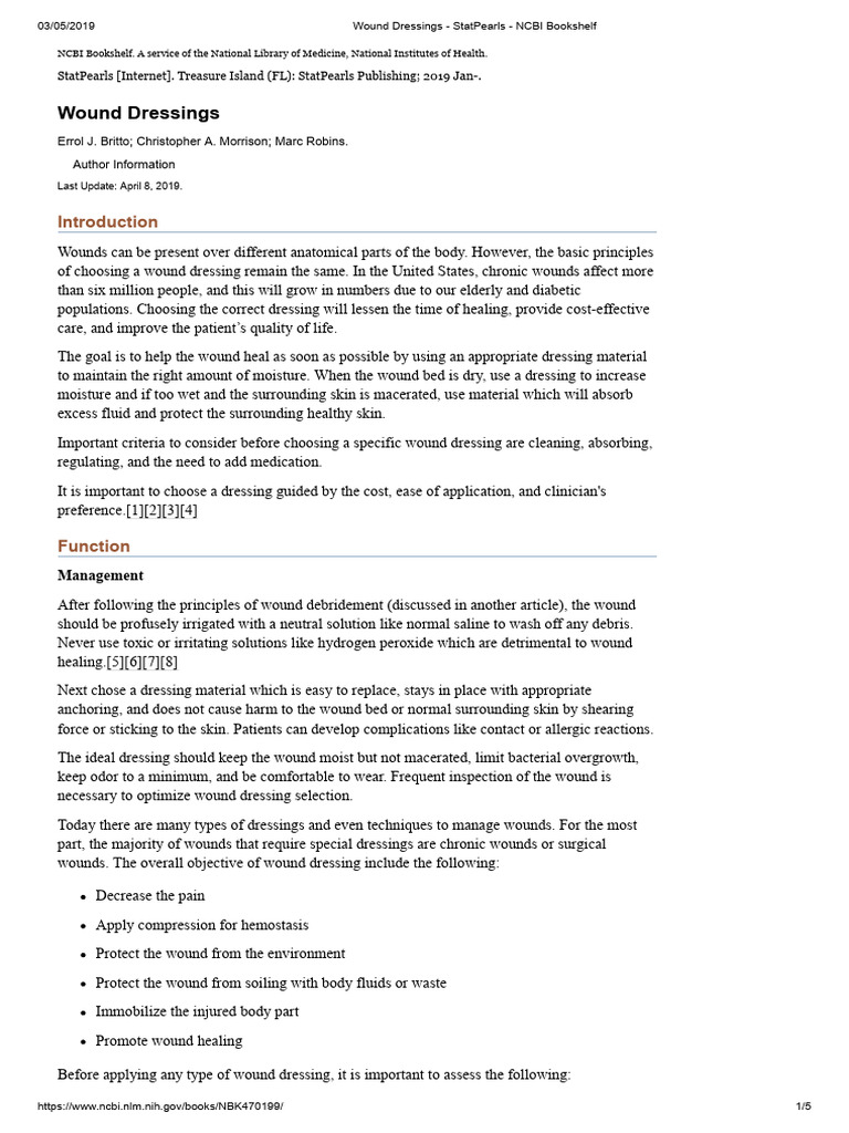 Wound Dressing Techniques and Types | PDF | Wound | Science & Mathematics