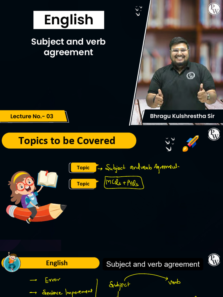 Subject and Verb Agreement 03 - Class Notes | PDF