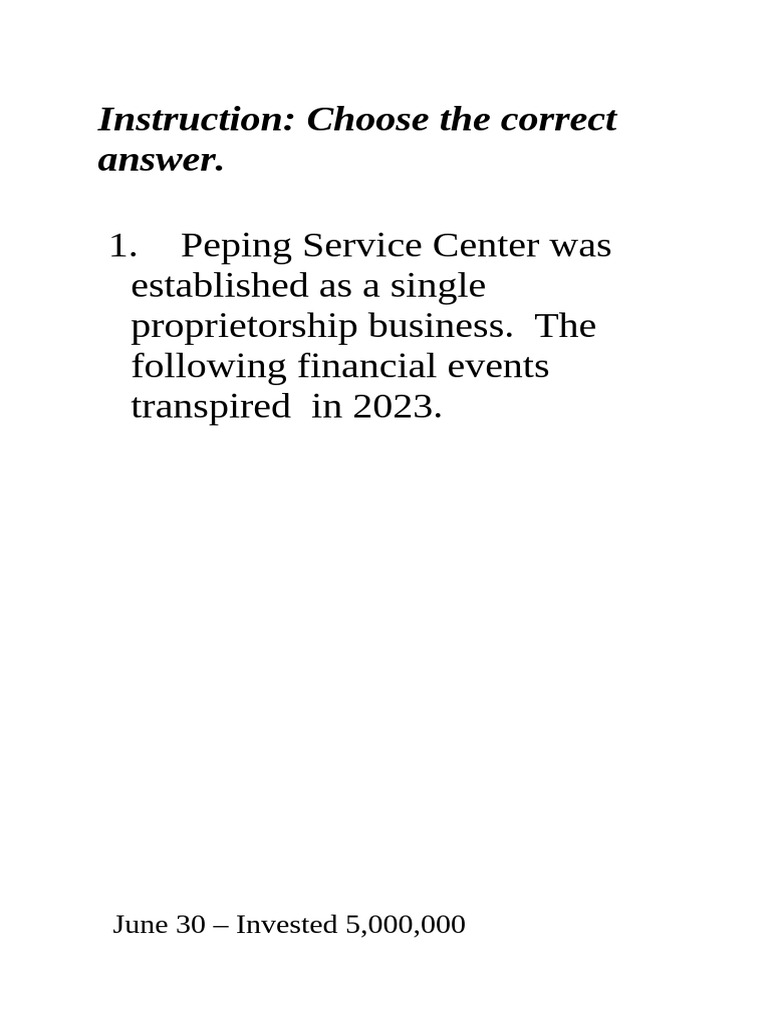 BSA Practice Problems and Solutions | PDF | Debits And Credits ...