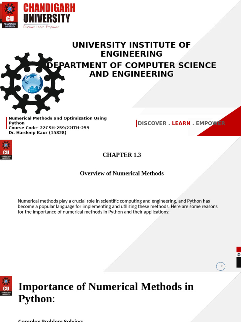 University Institute of Engineering Department of Computer Science and ...
