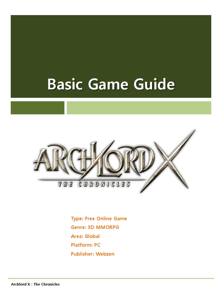 Archlord X: MMORPG Game Guide | PDF | Internet Explorer | Software