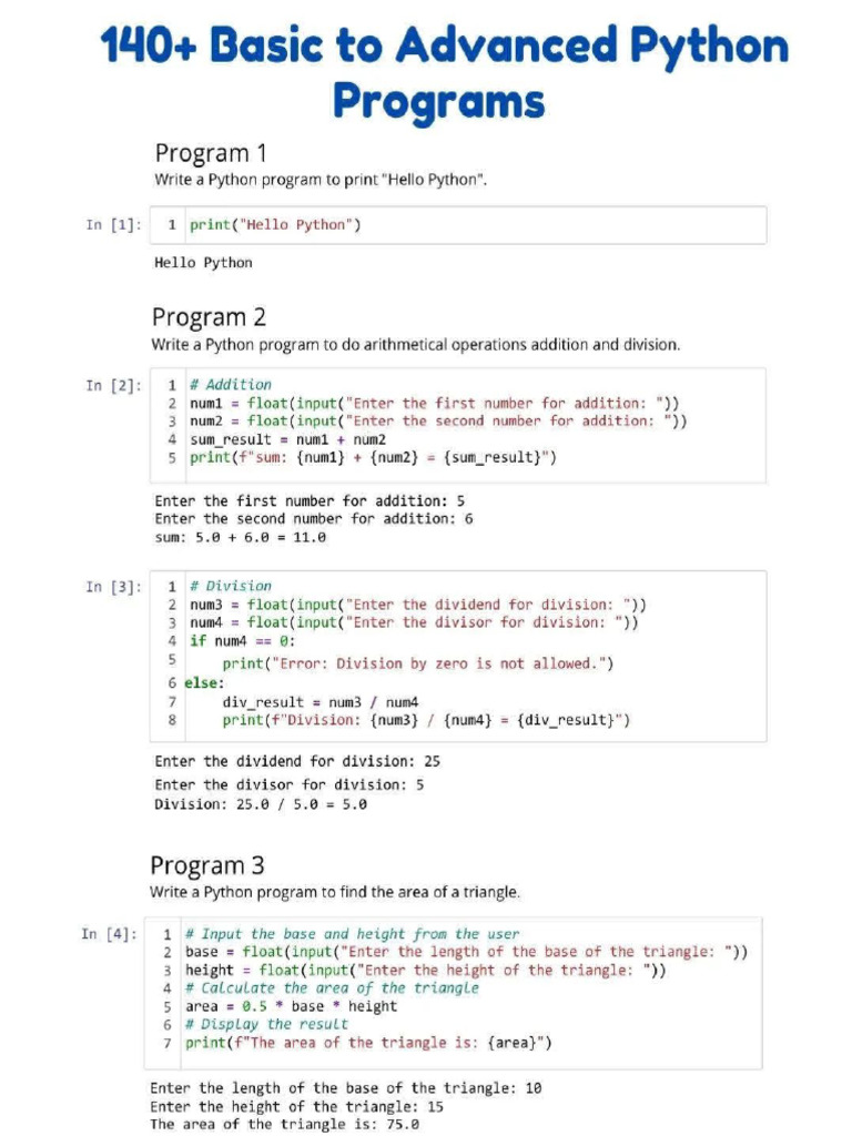 Python 20 Programs | PDF