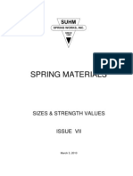 Spring Materials: Sizes & Strength Values