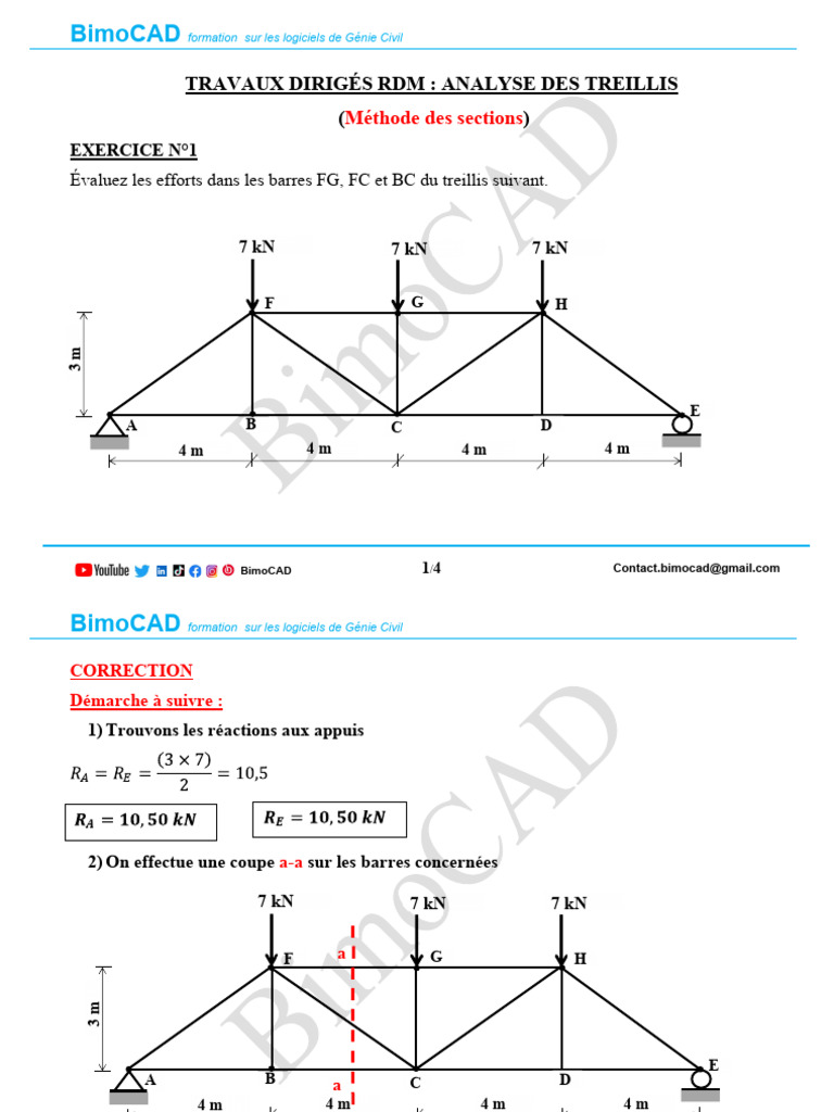 Analyse des Treillis en RDM | PDF | Treillis (assemblage) | Ingénierie ...