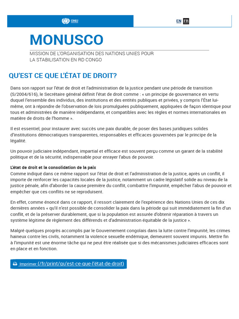 Comprendre l'État de Droit en RDC | PDF | Justice | Crime et violence