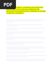 Nys Life Accident and Health Insurance Exam 2024 Actual Exam Complete 400 Questions With Detailed Verified Answers