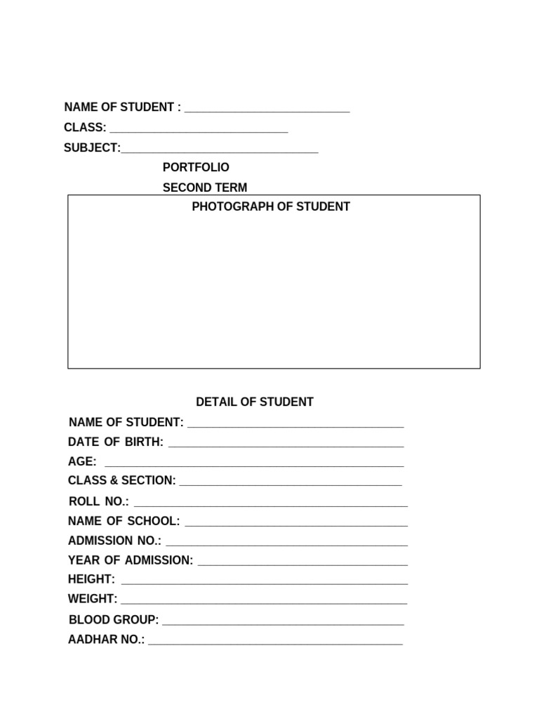 Student Portfolio Template | PDF
