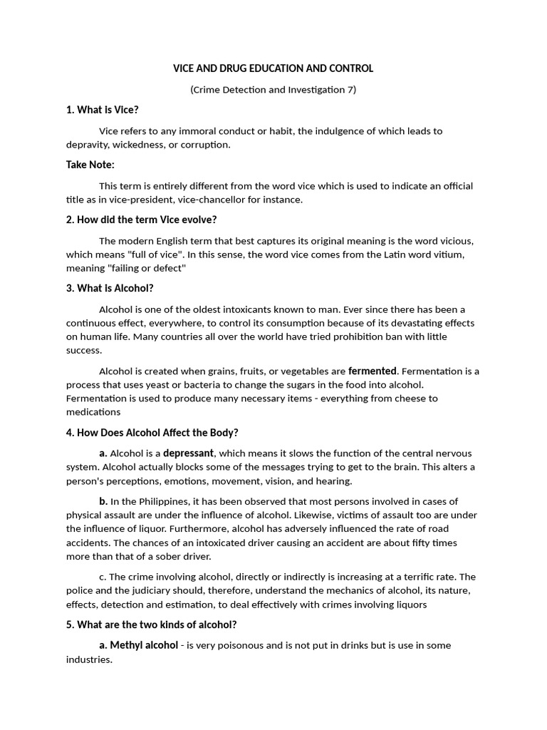 Vice and drug education and control pdf