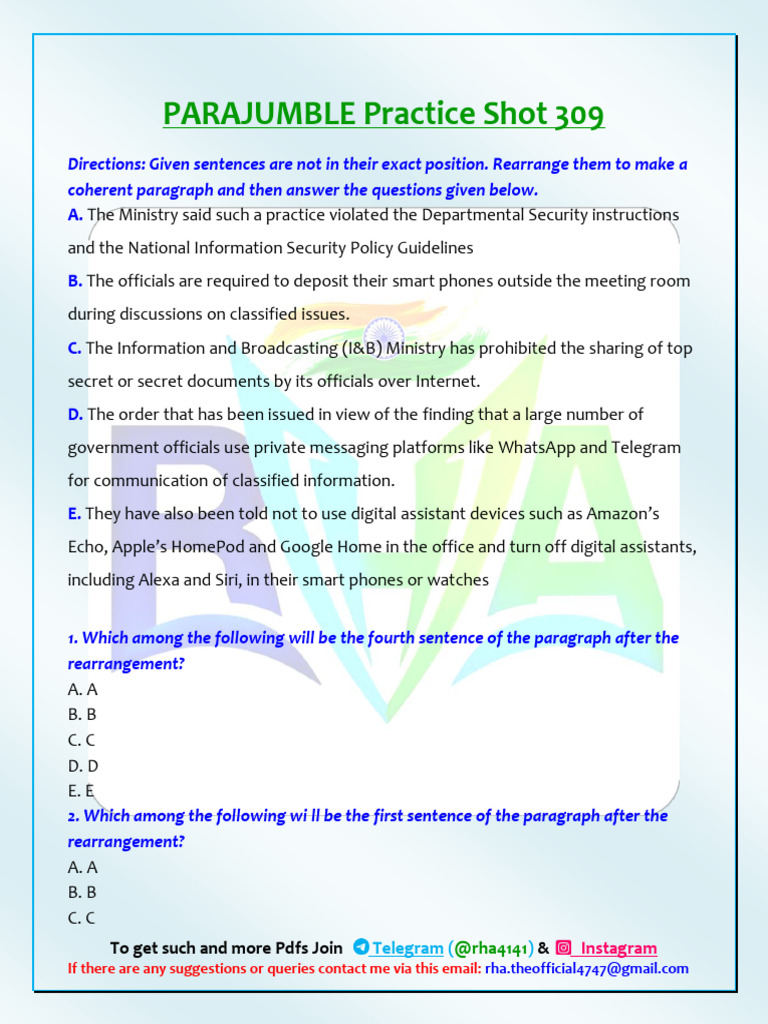 Parajumble Practice Shot 309 | PDF