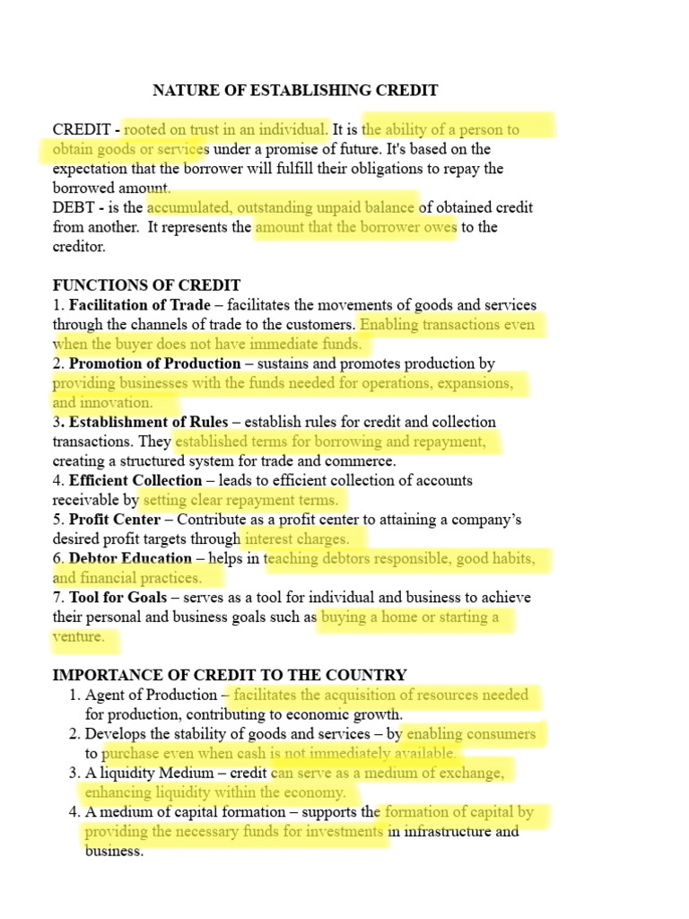 Credit and Collection Notes | PDF