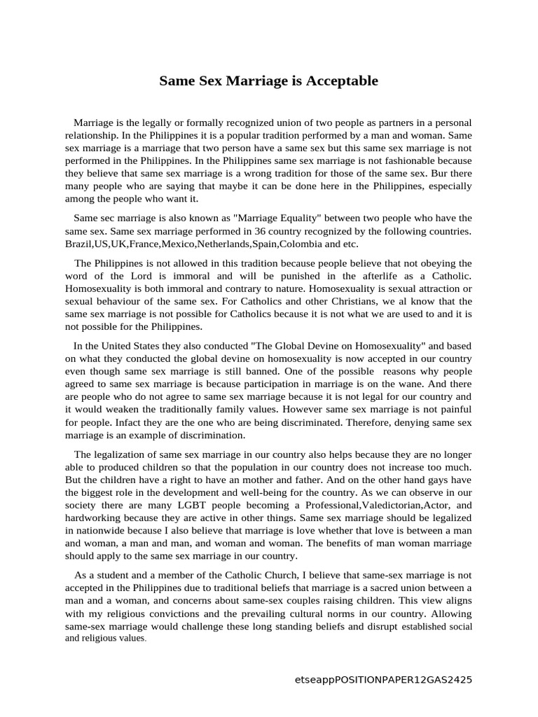 Same Sex Marriage | PDF